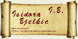 Isidora Bjelkić vizit kartica